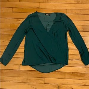 Emerald green splice blouse